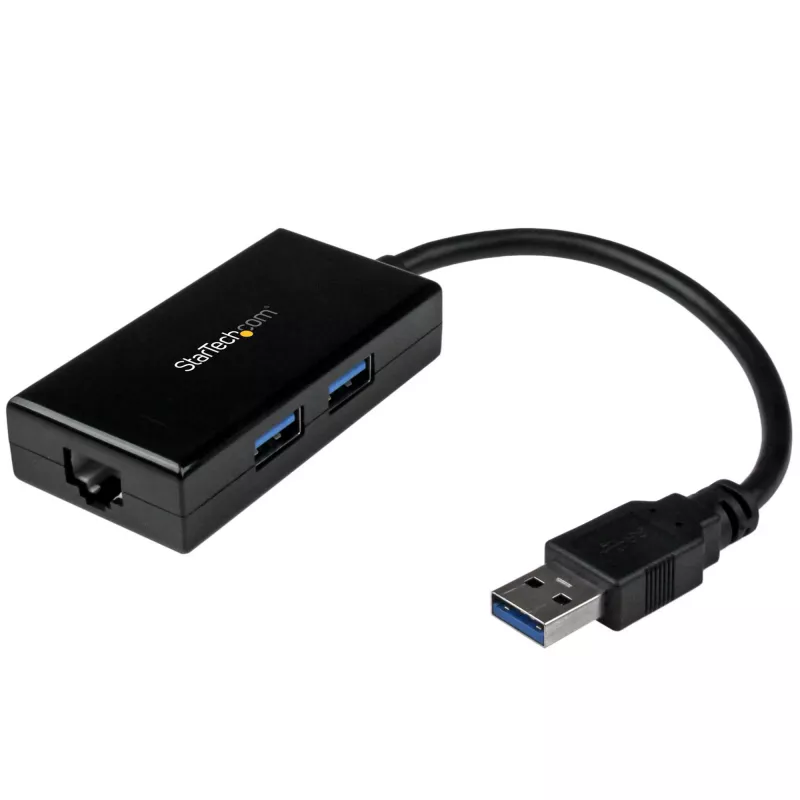 StarTech.com USB prie Ethernet adapteris, USB 3.0 į 10/100/1000 Gigabit Ethernet LAN keitiklis nešiojamiesiems kompiuteriams, 30 cm pritvirtintas laidas, USB į RJ45 adapteris, NIC adapteris, USB tinklo adapteris