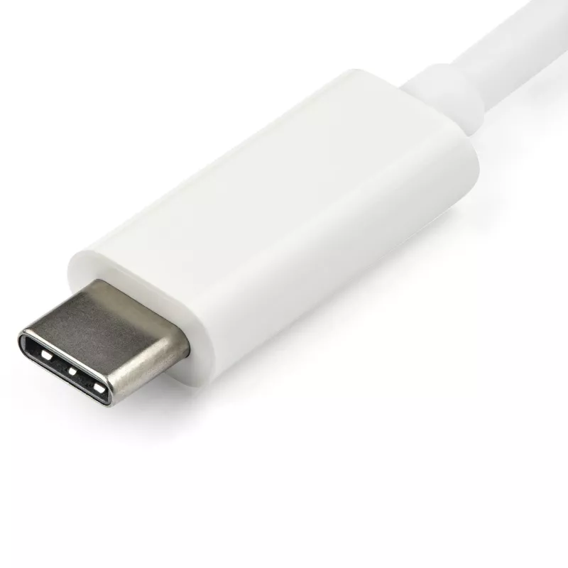 StarTech.com USB-C į VGA adapteris - Baltas, 3.2 Gen 1 (3.1 Gen 1), USB Type-C, VGA (D-Sub) išvestis, 1920 x 1200 pikselių
