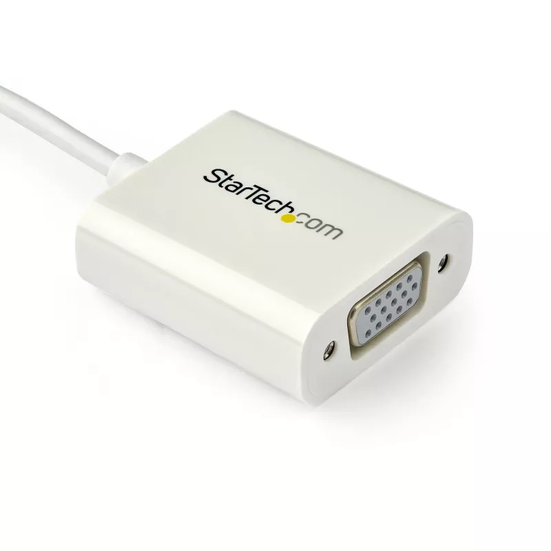 StarTech.com USB-C į VGA adapteris - Baltas, 3.2 Gen 1 (3.1 Gen 1), USB Type-C, VGA (D-Sub) išvestis, 1920 x 1200 pikselių