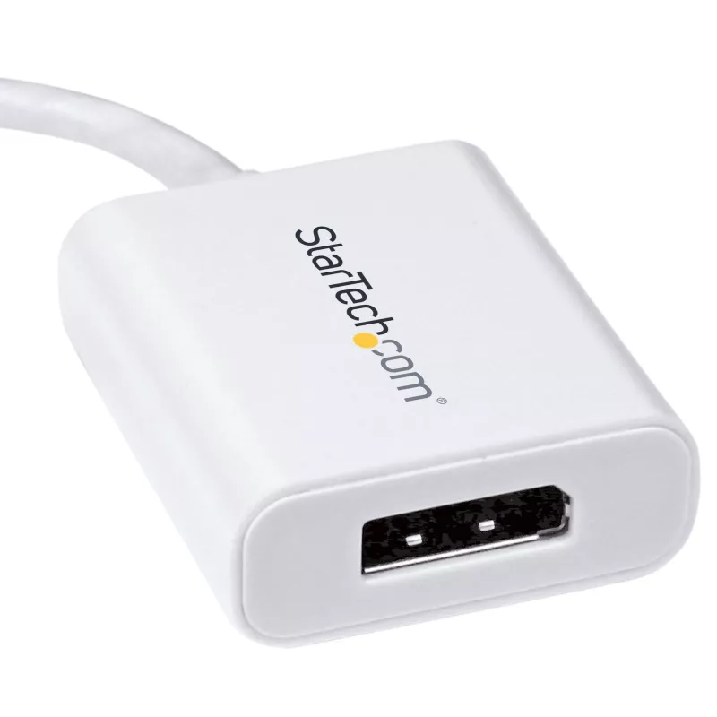 StarTech.com USB-C į DisplayPort adapteris – 4K 60Hz/8K 30Hz – USB Type-C į DP 1.4 HBR2 adapterio raktas – kompaktiškas USB-C (DP Alt Mode) monitoriaus vaizdo keitiklis – suderinamas su Thunderbolt 3 – baltas