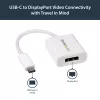StarTech.com USB-C į DisplayPort adapteris – 4K 60Hz/8K 30Hz – USB Type-C į DP 1.4 HBR2 adapterio raktas – kompaktiškas USB-C (DP Alt Mode) monitoriaus vaizdo keitiklis – suderinamas su Thunderbolt 3 – baltas