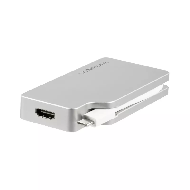StarTech.com USB-C daugiafunkcis vaizdo adapteris su HDMI, VGA, Mini DisplayPort arba DVI – USB Type-C monitoriaus adapteris į HDMI 1.4 arba mDP 1.2 (4K) – VGA arba DVI (1080p) – Sidabrinis aliuminis