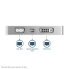 StarTech.com USB-C daugiafunkcis vaizdo adapteris su HDMI, VGA, Mini DisplayPort arba DVI – USB Type-C monitoriaus adapteris į HDMI 1.4 arba mDP 1.2 (4K) – VGA arba DVI (1080p) – Sidabrinis aliuminis