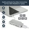 StarTech.com USB-C daugiafunkcis vaizdo adapteris su HDMI, VGA, Mini DisplayPort arba DVI – USB Type-C monitoriaus adapteris į HDMI 1.4 arba mDP 1.2 (4K) – VGA arba DVI (1080p) – Sidabrinis aliuminis