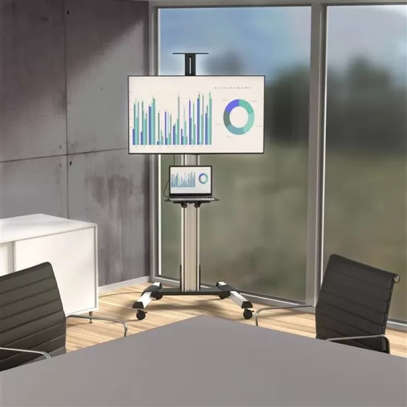 StarTech.com TV vežimėlis – reguliuojamas aukštis – užrakinami ratukai, 40 kg, 81,3 cm (32 coliai), 190,5 cm (75 coliai), 200 x 200 mm, 600 x 400 mm, 1110 - 1510 mm