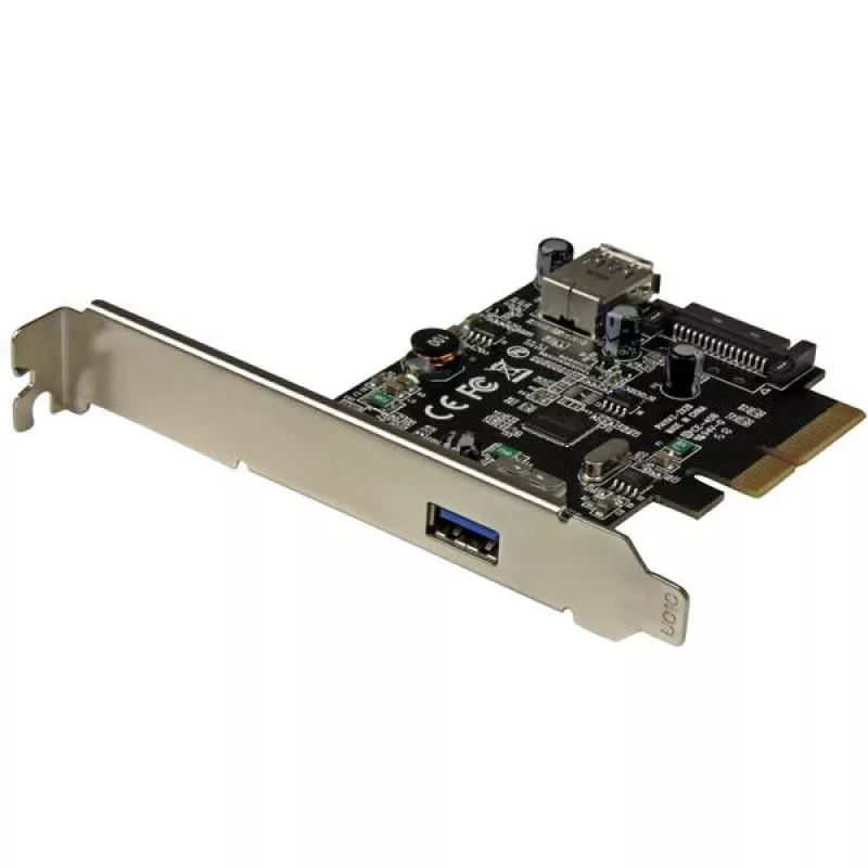 StarTech.com 2 prievadų USB 3.1 (10 Gbps) kortelė – USB-A, 1 išorinė, 1 vidinė – PCIe