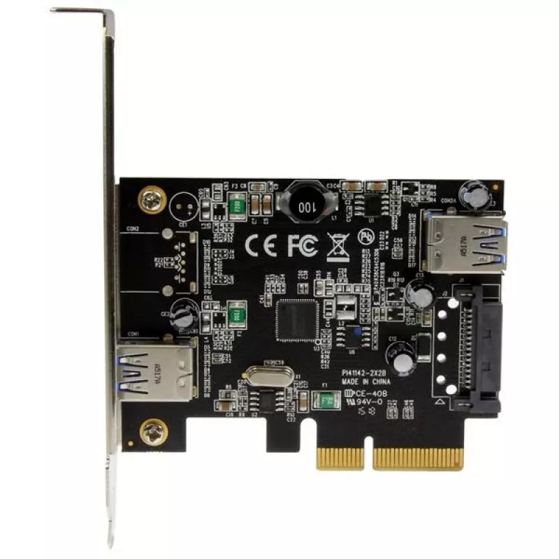 StarTech.com 2 prievadų USB 3.1 (10 Gbps) kortelė – USB-A, 1 išorinė, 1 vidinė – PCIe