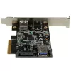StarTech.com 2 prievadų USB 3.1 (10 Gbps) kortelė – USB-A, 1 išorinė, 1 vidinė – PCIe