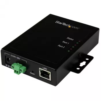 StarTech.com 2 prievadų nuosekliojo ryšio į IP eterneto įrenginio serveris - RS232 - metalinis ir montuojamas