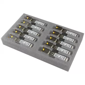 StarTech.com Cisco GLC-T suderinamas SFP siųstuvo-imtuvo modulis - 1000BASE-T - 10 pakuotė~Cisco GLC-T suderinamas SFP modulis (10 pakuotė) - 1000BASE-T - SFP į RJ45 Cat6/Cat5e - 1GE Gigabit Ethernet SFP - RJ-45 100 m - Cisco Firepower, ASR920, IE2000