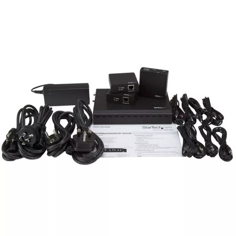 StarTech.com 3 prievadų HDBaseT plėtiklio rinkinys su 3 imtuvais – 1x3 HDMI per CAT5e skirstytuvas – iki 4K