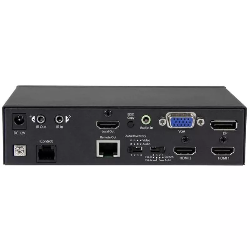 StarTech.com kelių įėjimų HDBaseT ilgintuvas su įmontuotu jungikliu – DisplayPort, VGA ir HDMI per CAT5e arba CAT6 – iki 4K