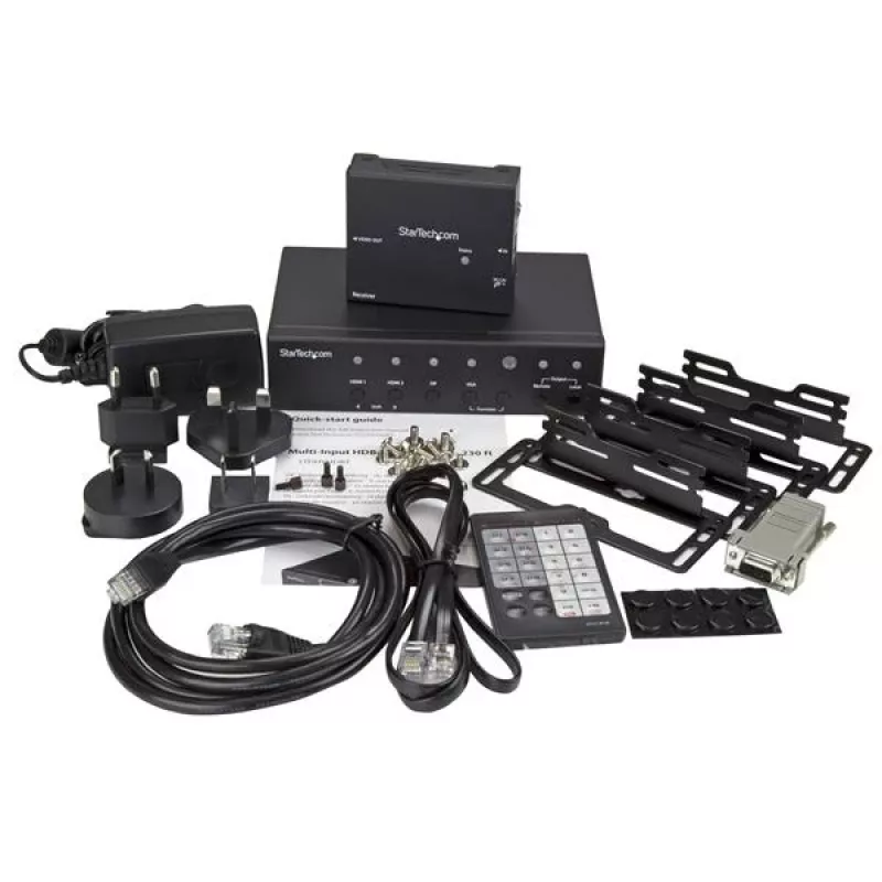StarTech.com kelių įėjimų HDBaseT ilgintuvas su įmontuotu jungikliu – DisplayPort, VGA ir HDMI per CAT5e arba CAT6 – iki 4K