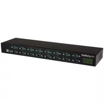StarTech.com 16 prievadų USB–nuosekliojo prievado adapterio šakotuvas, USB 2.0 Type-B, nuoseklusis, 480 Mbit/s, juodas, plienas, 36 W