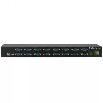 StarTech.com 16 prievadų USB–nuosekliojo prievado adapterio šakotuvas, USB 2.0 Type-B, nuoseklusis, 480 Mbit/s, juodas, plienas, 36 W