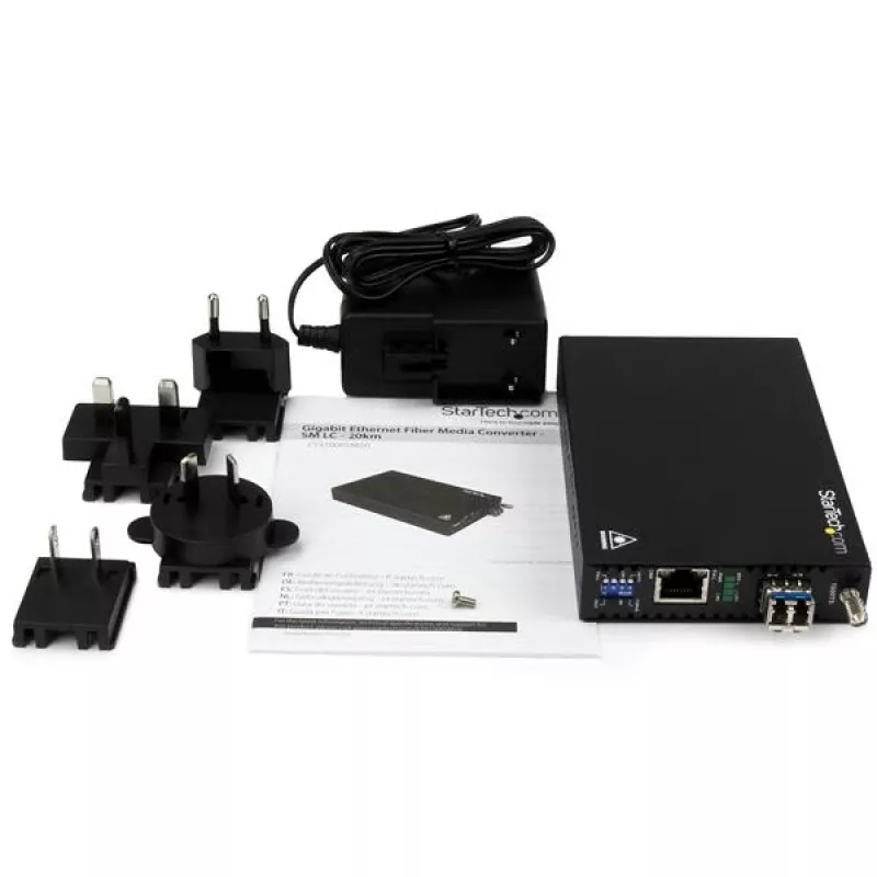 StarTech.com Gigabit Ethernet vario į šviesolaidį medijos keitiklis - SM LC - 20 km