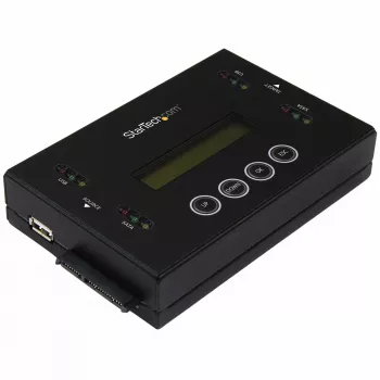 StarTech.com 1:1 atskiras standžiųjų diskų kopijavimo ir trynimo įrenginys, USB atmintinės ir SATA HDD/SSD diskų klonavimo ir trynimo įrenginys, LCD ekranas, TAA reikalavimus atitinkantis, nepriklausomas nuo OS