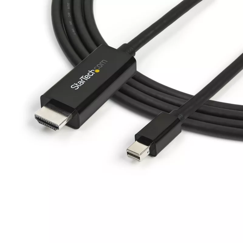 StarTech.com 10 pėdų (3 m) Mini DisplayPort į HDMI kabelis - 4K 30 Hz vaizdas - mDP į HDMI adapterio kabelis - Mini DP arba Thunderbolt 1/2 Mac/PC prie HDMI monitoriaus/ekrano - mDP į HDMI keitiklio laidas
