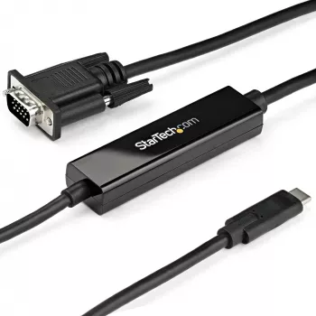 StarTech.com 1 m USB-C į VGA kabelis – 1920x1200/1080p USB Type-C į VGA vaizdo aktyvusis adapterio kabelis – Suderinamas su Thunderbolt 3 – Nešiojamasis kompiuteris prie VGA monitoriaus / projektoriaus – DP Alt Mode HBR2