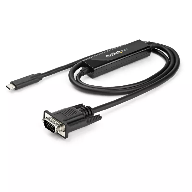 StarTech.com 1 m USB-C į VGA kabelis – 1920x1200/1080p USB Type-C į VGA vaizdo aktyvusis adapterio kabelis – Suderinamas su Thunderbolt 3 – Nešiojamasis kompiuteris prie VGA monitoriaus / projektoriaus – DP Alt Mode HBR2