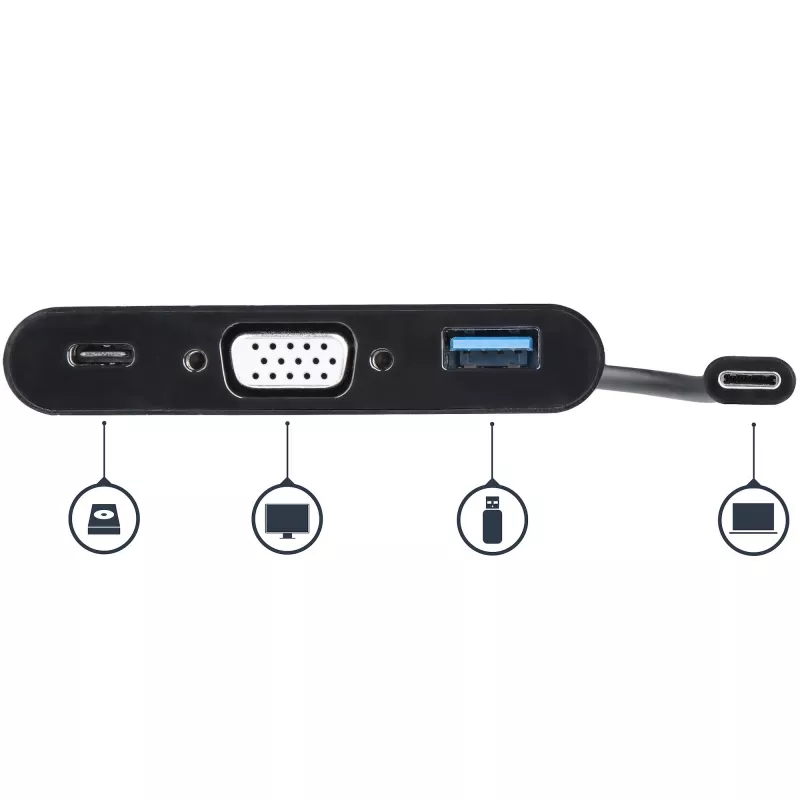 StarTech.com USB-C VGA daugiafunkcis adapteris – USB 3.0 prievadas – 60 W PD
