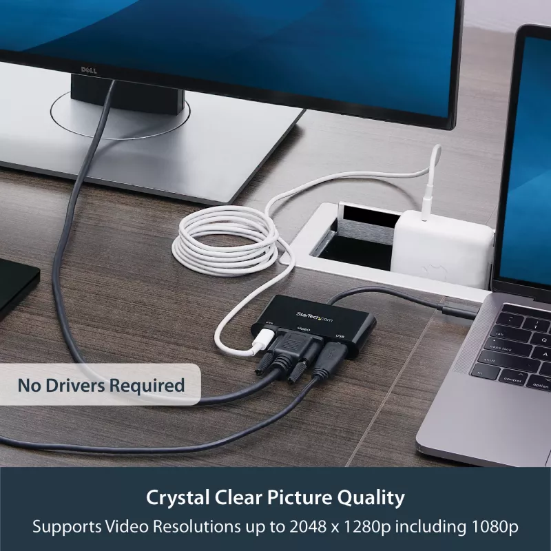 StarTech.com USB-C VGA daugiafunkcis adapteris – USB 3.0 prievadas – 60 W PD