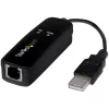StarTech.com USB 2.0 fakso modemas – 56K išorinis aparatinis komutuojamojo ryšio V.92 modemas / raktas / adapteris – kompiuterio / nešiojamojo kompiuterio fakso modemas – USB į telefono lizdą – USB duomenų modemas – tinklo faksas / CMR / POS