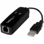 StarTech.com USB 2.0 fakso modemas – 56K išorinis aparatinis komutuojamojo ryšio V.92 modemas / raktas / adapteris – kompiuterio / nešiojamojo kompiuterio fakso modemas – USB į telefono lizdą – USB duomenų modemas – tinklo faksas / CMR / POS