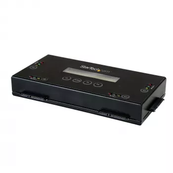 StarTech.com 4 lizdų SSD/HDD standžiųjų diskų trintuvas – 2,5 col. ir 3,5 col. SATA – autonominis saugus ištrynimo išorinis diskų valiklis – 9 trynimo režimai – RS232 spausdintuvo prievadas – atitinka NIST/DOD ir TAA