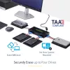 StarTech.com 4 lizdų SSD/HDD standžiųjų diskų trintuvas – 2,5 col. ir 3,5 col. SATA – autonominis saugus ištrynimo išorinis diskų valiklis – 9 trynimo režimai – RS232 spausdintuvo prievadas – atitinka NIST/DOD ir TAA