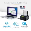StarTech.com vienos vietos standžiųjų diskų trintuvas, autonominis HDD/SSD valytuvas, 4Kn, USB 3.0 prie SATA III (6 Gbps), 9 trynimo režimai, LCD ekranas, saugaus trynimo standžiųjų diskų valymo dokas, DB-9 spausdintuvo prievadas, TAA atitinkantis