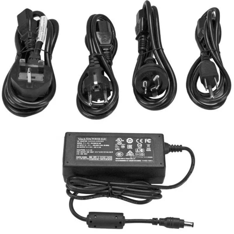 StarTech.com nuolatinės srovės maitinimo adapteris - 12V, 5A, universalus, skirtas naudoti patalpose, 110-240 V, 12 V, 2 A, 5 A