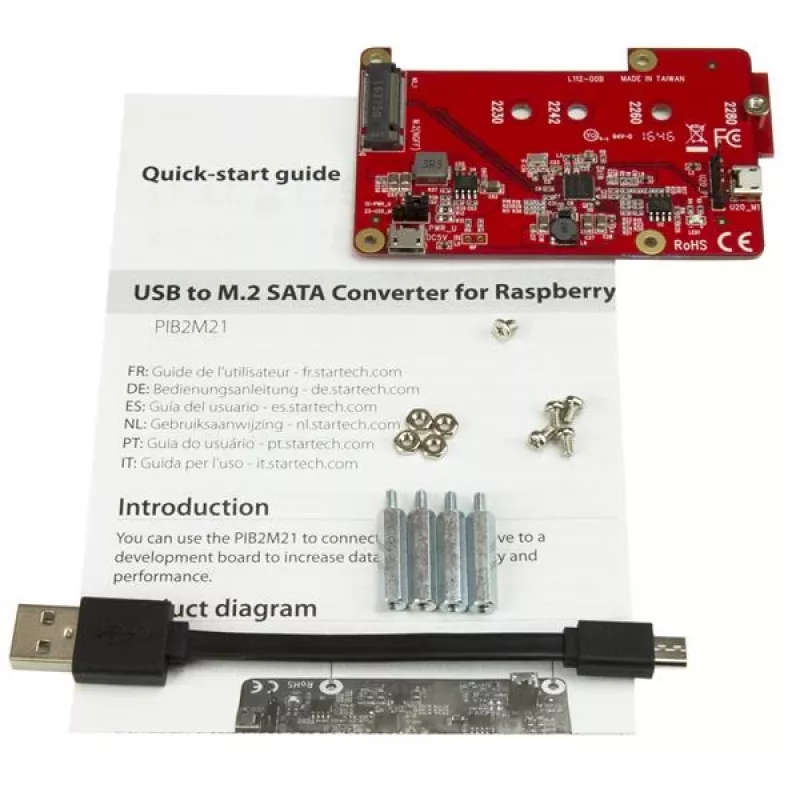 StarTech.com USB į M.2 SATA keitiklis, skirtas Raspberry Pi ir kūrimo plokštėms