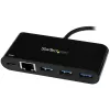 StarTech.com 3 prievadų USB-C šakotuvas su Gigabit Ethernet ir 60 W maitinimo pralaidumu nešiojamajam kompiuteriui įkrauti - USB-C į 3x USB-A (USB 3.0 SuperSpeed 5 Gbps) - USB 3.1/3.2 Gen 1 Type-C adapterio šakotuvas