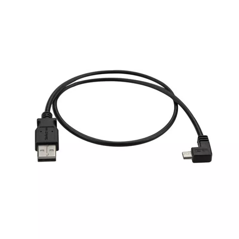 StarTech.com Micro-USB įkrovimo ir sinchronizacijos kabelis Vyriškas/Vyriškas - stačiakampis Micro-USB - 24 AWG - 0,5 m