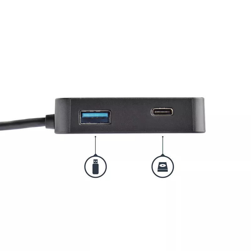 StarTech.com USB-C daugiafunkcis adapteris - nešiojama USB-C mini dokinė stotelė 4K HDMI vaizdui - Gigabitinis eternetas, USB 3.0 šakotuvas (1x USB-A 1x USB-C) - USB Type-C daugiafunkcis adapteris - suderinamas su Thunderbolt 3