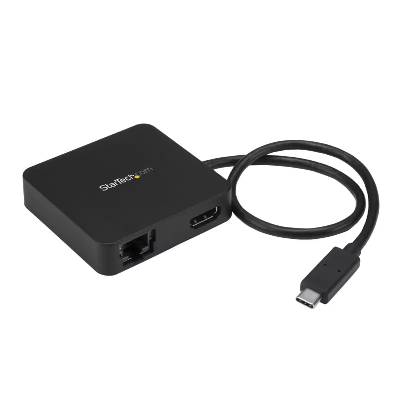 StarTech.com USB-C daugiafunkcis adapteris - nešiojama USB-C mini dokinė stotelė 4K HDMI vaizdui - Gigabitinis eternetas, USB 3.0 šakotuvas (1x USB-A 1x USB-C) - USB Type-C daugiafunkcis adapteris - suderinamas su Thunderbolt 3
