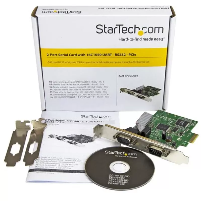 StarTech.com 2 prievadų PCI Express nuosekliojo prievado plokštė su 16C1050 UART – RS232