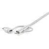 StarTech.com 1 m (3 pėd.) USB daugiakryptis įkrovimo laidas – USB į Micro-USB arba USB-C arba Lightning, skirtas iPhone / iPad / iPod / Android – Apple MFi sertifikuotas – 3 viename USB įkroviklis – Pintas