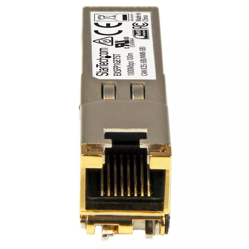 StarTech.com Juniper EX-SFP-1GE-T suderinamas SFP siųstuvo-imtuvo modulis - 10/100/1000BASE-T~Juniper EX-SFP-1GE-T suderinamas SFP modulis - 1000BASE-T - SFP į RJ45 Cat6/Cat5e - 1GE Gigabit Ethernet SFP - RJ-45 100m