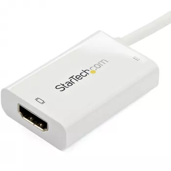 StarTech.com USB C į HDMI 2.0 adapteris su Power Delivery – 4K 60Hz USB Type-C į HDMI vaizdo keitiklis – 60W PD pralaidus įkrovimo prievadas – Thunderbolt 3 suderinamas – baltas