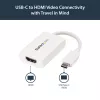 StarTech.com USB C į HDMI 2.0 adapteris su Power Delivery – 4K 60Hz USB Type-C į HDMI vaizdo keitiklis – 60W PD pralaidus įkrovimo prievadas – Thunderbolt 3 suderinamas – baltas