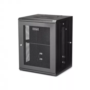 StarTech.com 4-Post 15U Wall Mount Network Cabinet su 1U Shelf, 19 inch Hinged Wall-Mounted Server Rack for Data / AV / Electronics / Computer Equipment, Flexible Vented Rack Enclosure