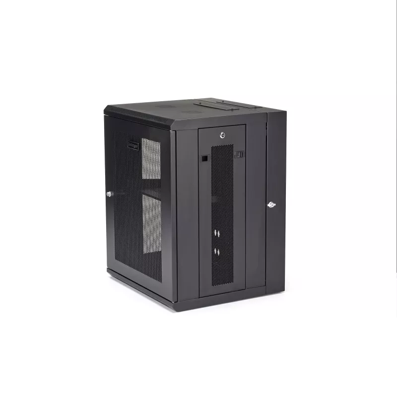 StarTech.com 4-Post 15U Wall Mount Network Cabinet su 1U Shelf, 19 inch Hinged Wall-Mounted Server Rack for Data / AV / Electronics / Computer Equipment, Flexible Vented Rack Enclosure