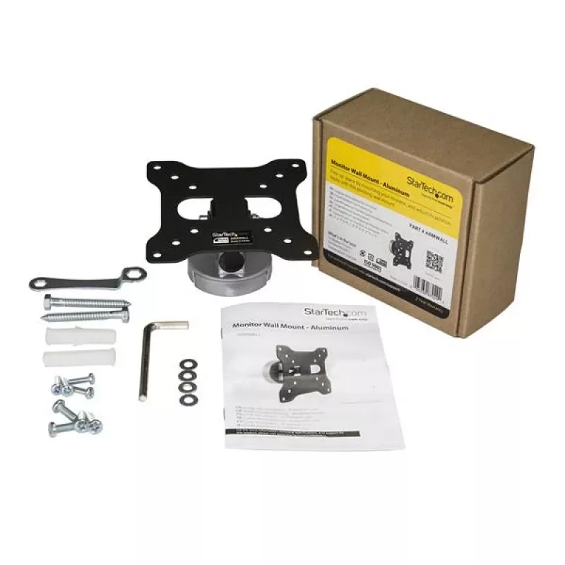 StarTech.com Monitoriaus sieninis laikiklis - Aliuminis, 15 kg, 33 cm (13 colių), 68,6 cm (27 colių), 50 x 50 mm, 100 x 100 mm, Juoda