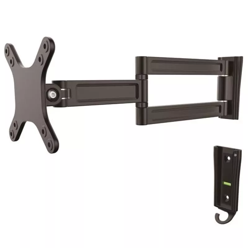 StarTech.com sieninė monitoriaus laikiklio svirtis – dvigubai pasukama, 15 kg, 33 cm (13 col.), 68,6 cm (27 col.), 75 x 75 mm, 100 x 100 mm, juoda
