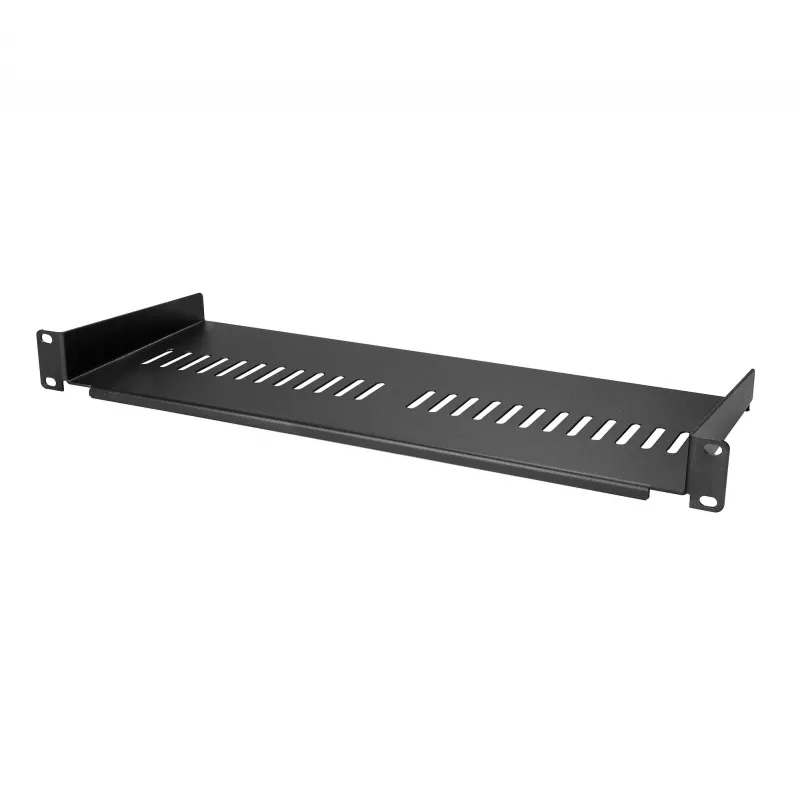 StarTech.com 1U serverio stovo lentyna - universali ventiliuojama stovo montavimo konsolės padėklas 19 colių tinklo įrangos stovui ir spintai - tvirtas plienas – keliamoji galia 44 lb/20 kg - 7 colių gylio lentyna, juoda