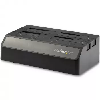 StarTech.com 4 lizdų USB į SATA standžiųjų diskų dokas, USB 10 Gbps, išorinis 2,5 inch ir 3,5 inch SSD / HDD dokas, SATA III, karšto keitimo diskų įlanka, viršutinio įkrovimo