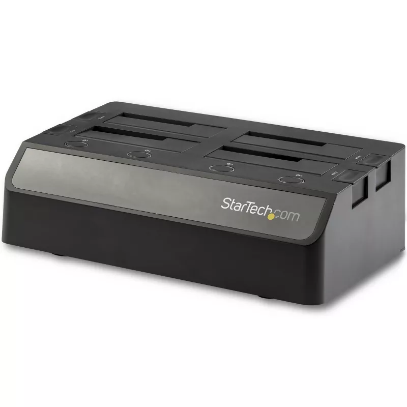StarTech.com 4 lizdų USB į SATA standžiųjų diskų dokas, USB 10 Gbps, išorinis 2,5 inch ir 3,5 inch SSD / HDD dokas, SATA III, karšto keitimo diskų įlanka, viršutinio įkrovimo
