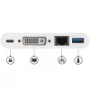 StarTech.com USB-C universalus adapteris - USB-C į DVI-D (skaitmeninis) vaizdo adapteris su 60 W maitinimo perdavimo įkrovimu, GbE, USB-A - nešiojama USB Type-C/Thunderbolt 3 mini nešiojamojo kompiuterio dokas